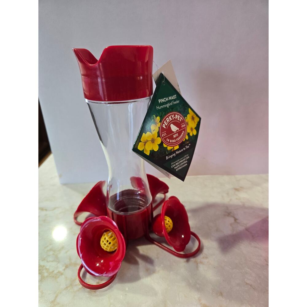New Perky Pet Hummingbird Feeder Ant Moat 8 Oz Easy Clean Bee Guard Bird Feeder